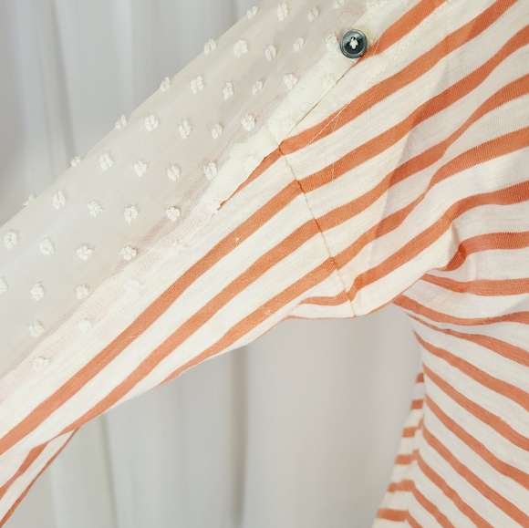 Anthropology Little Yellow Button Slub Knit Lace Top Small - Picture 6 of 9